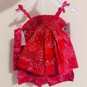 OshKosh B'gosh Red Bandana Print Bubble Set - Kids Outfit